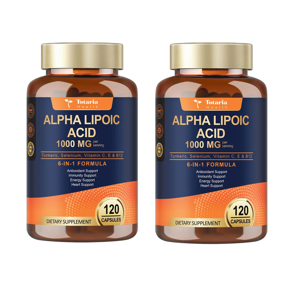 Totaria ALA capsules bottle view showing daily nerve support and antioxidant benefits