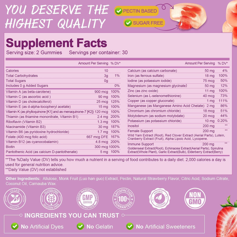 Totaria bottle nutrition facts label closeup communicates comprehensive vitamin coverage.