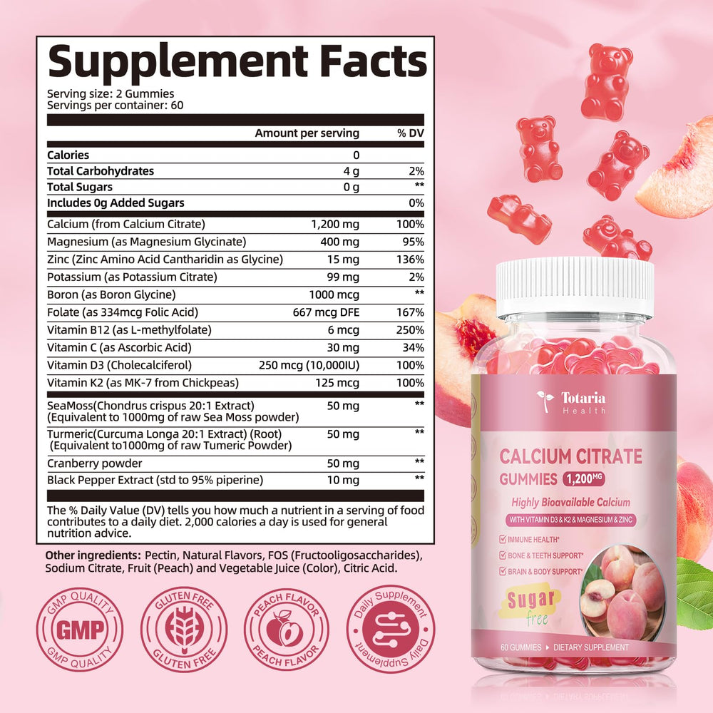Totaria daily-use panel showing two gummies as a serving.