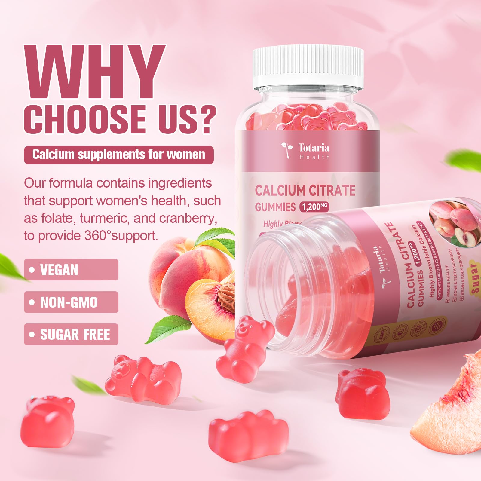 Totaria gummies featuring magnesium and zinc for immune support and vitality.