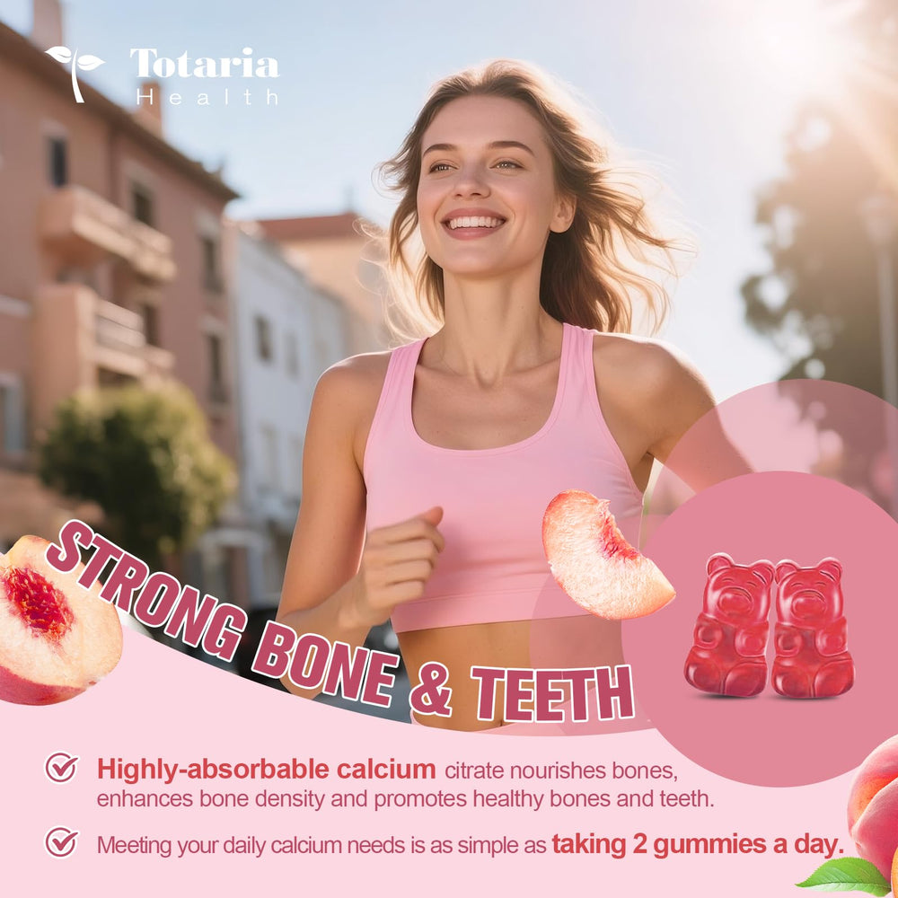 Totaria packaging label highlights vegan, non-GMO, gluten-free gummies.