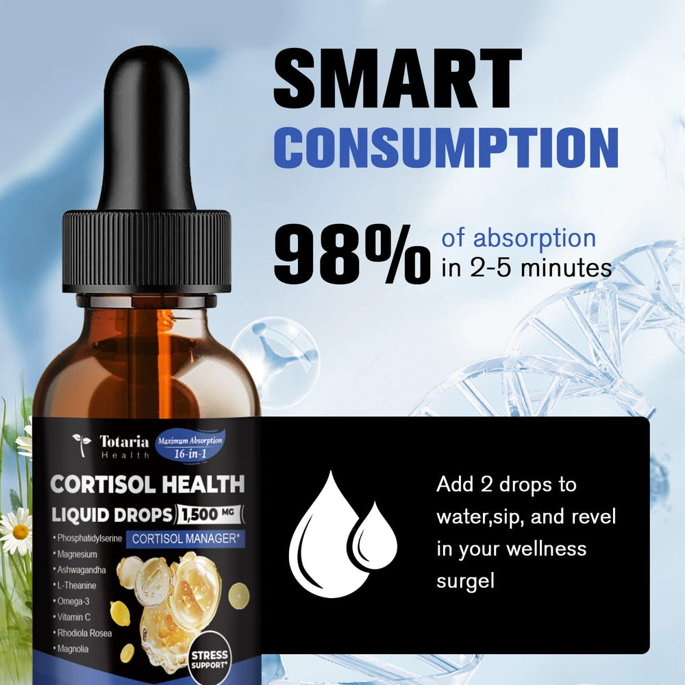 Totaria Cortisol Drops on nightstand suggesting morning or night routines