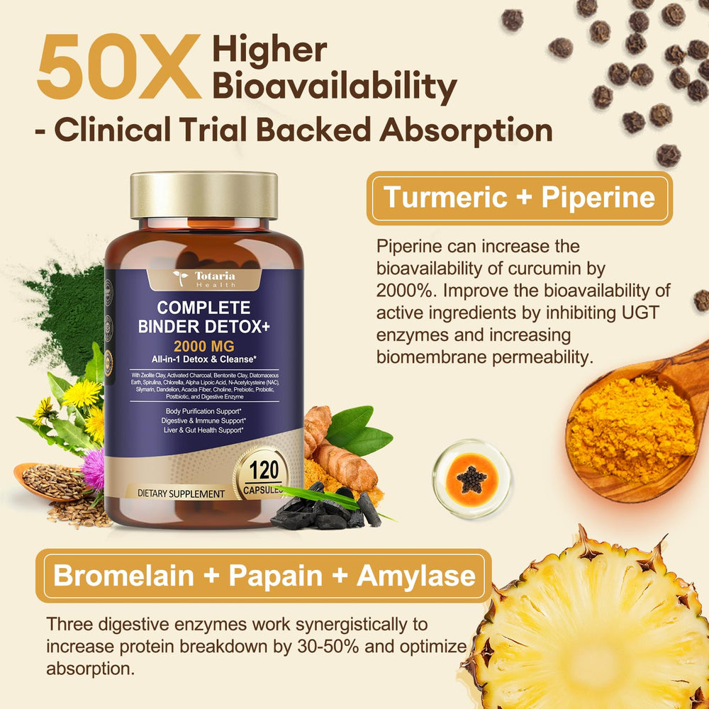 Totaria detox probiotics and postbiotics symbolize gut health support.