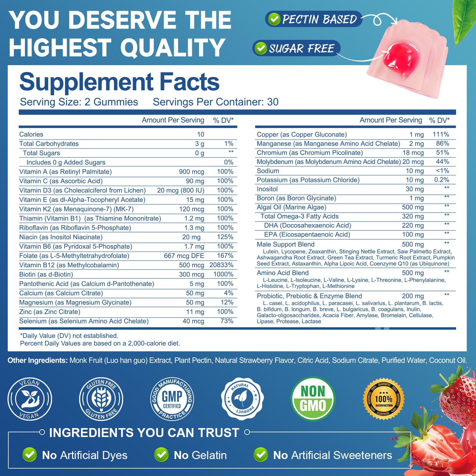 Totaria EAAs gummy close-up showing essential amino acids for muscle function