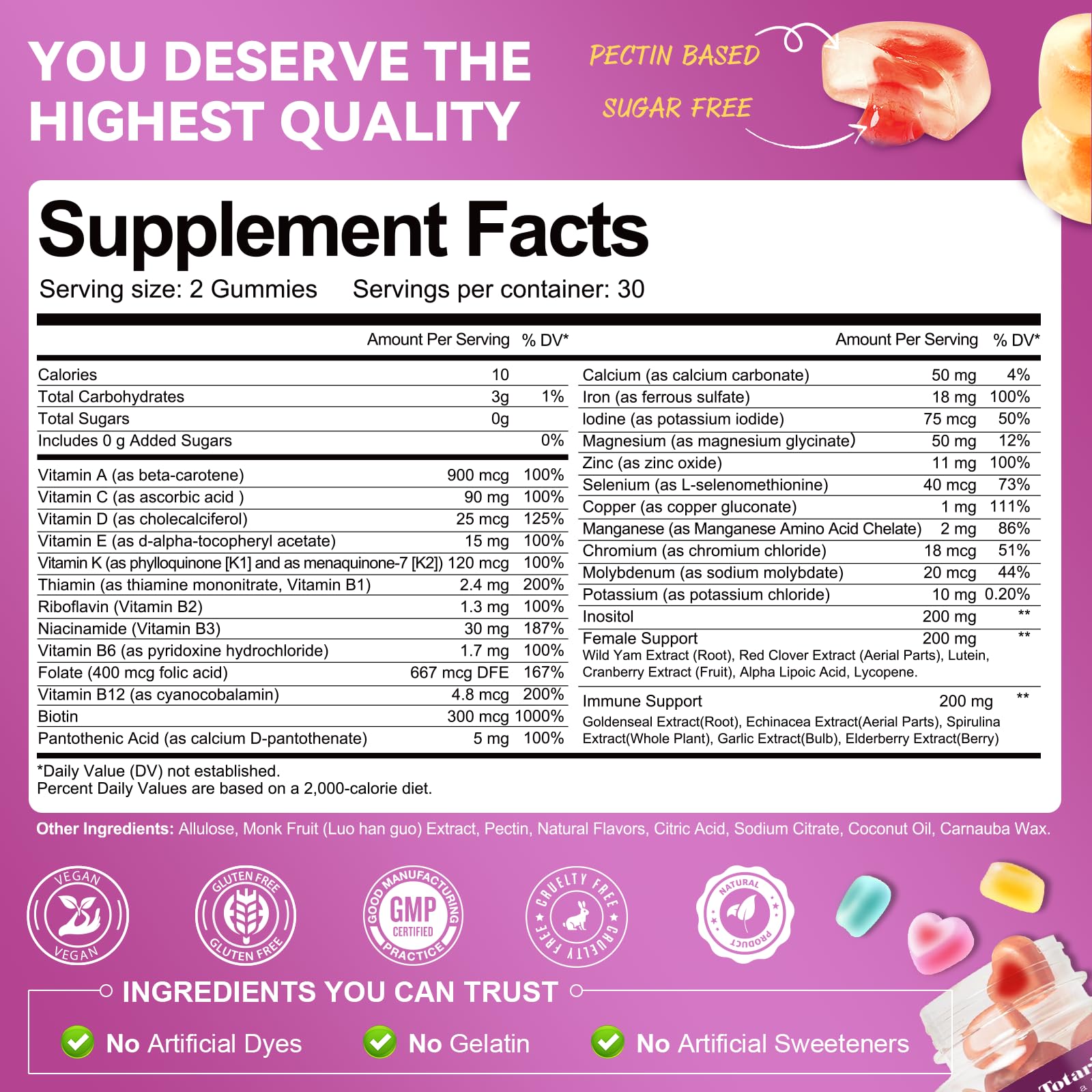 Totaria immunity-support gummies with elderberry close-up focusing on immune health potential