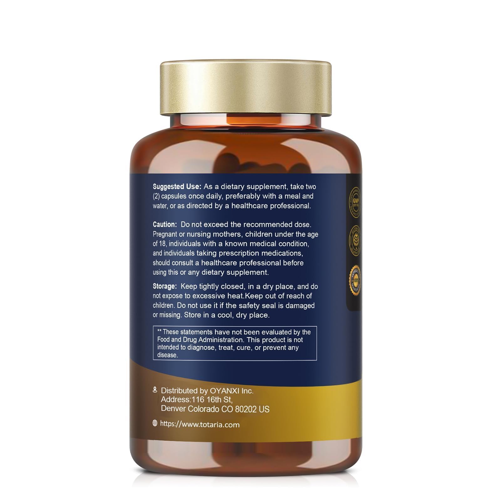 Totaria ingredients close-up with berberine and turmeric focus