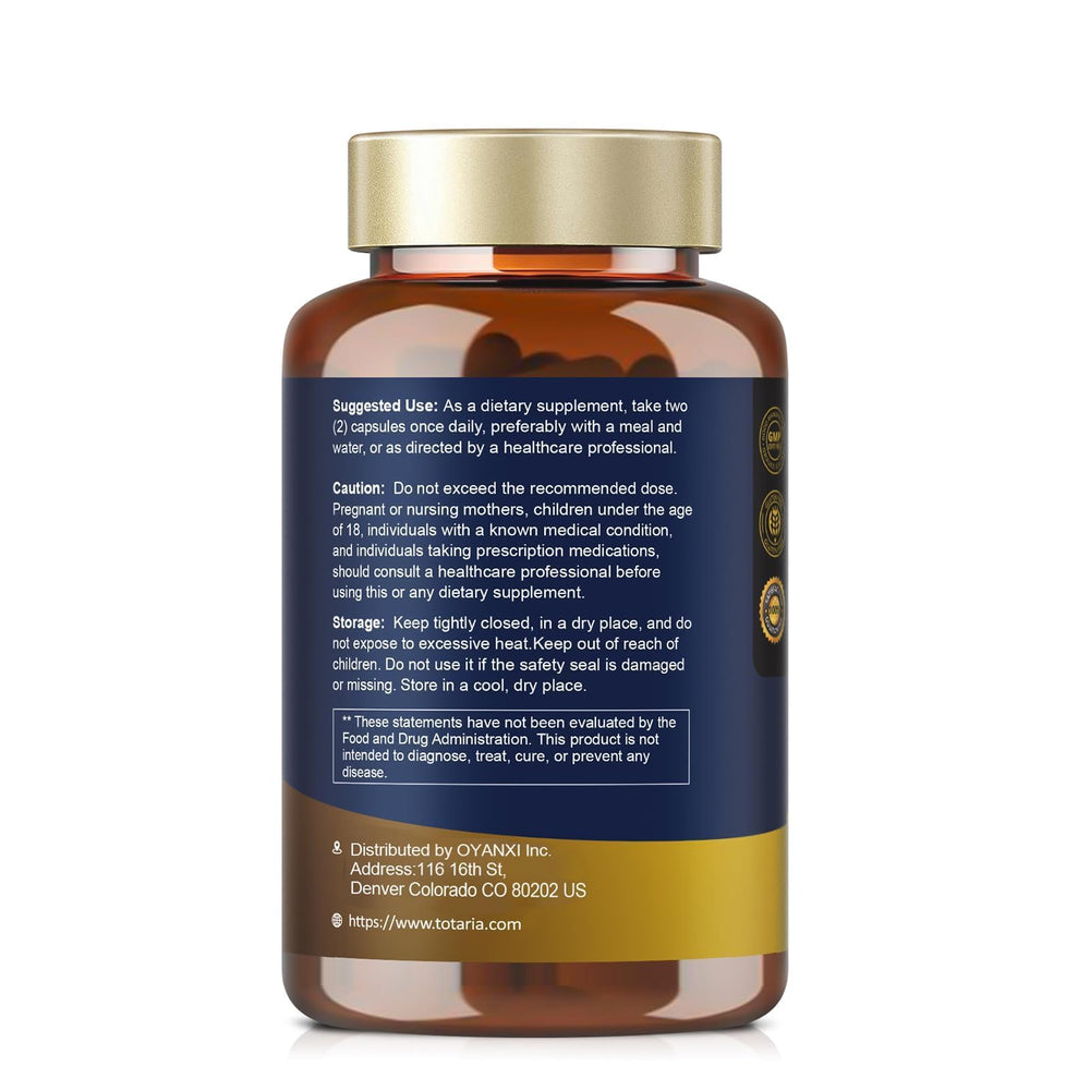 Totaria ingredients close-up with berberine and turmeric focus