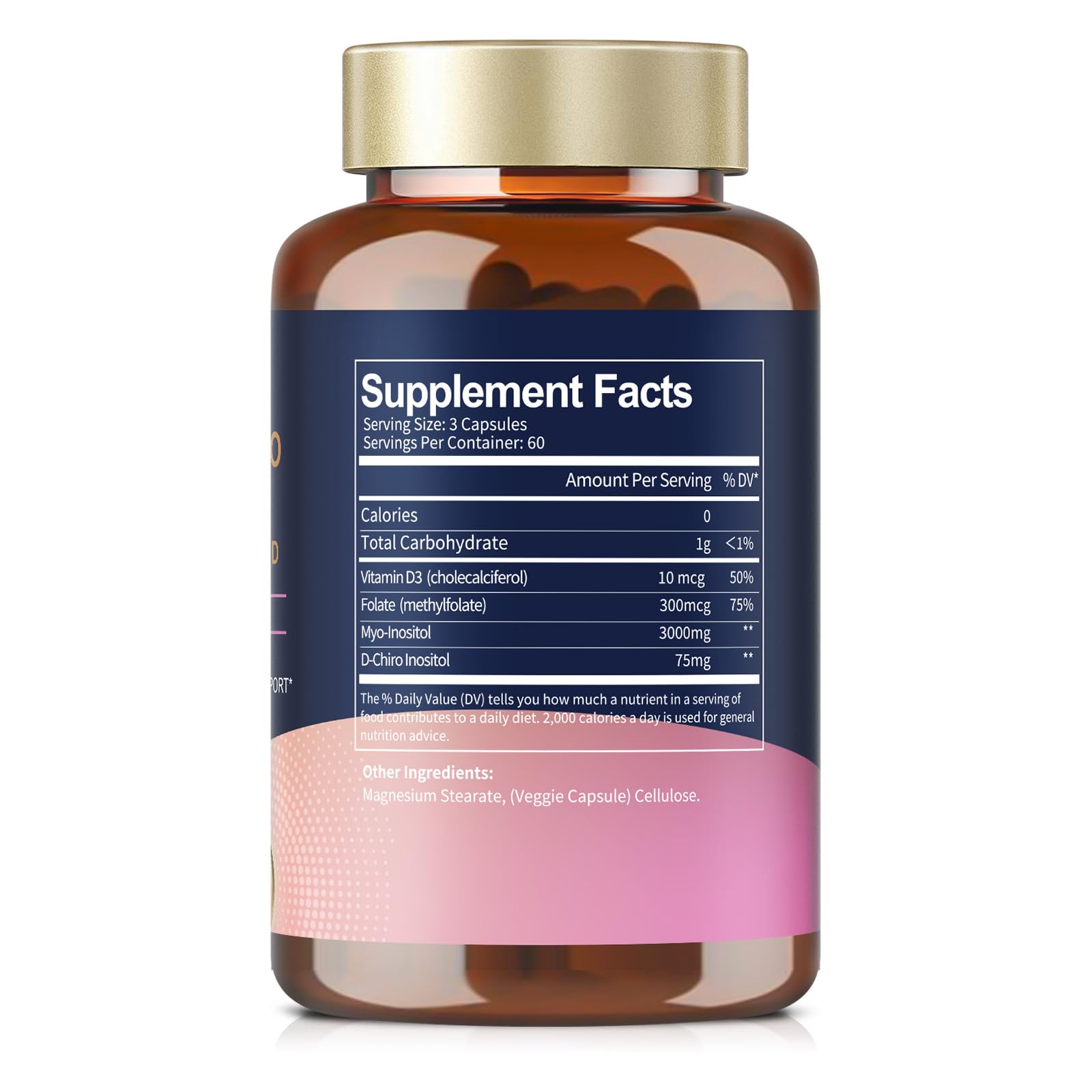 Totaria Inositol capsules being poured for easy daily intake