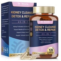 Totaria Kidney Cleanse bottle front promotes urinary wellness and daily comfort.