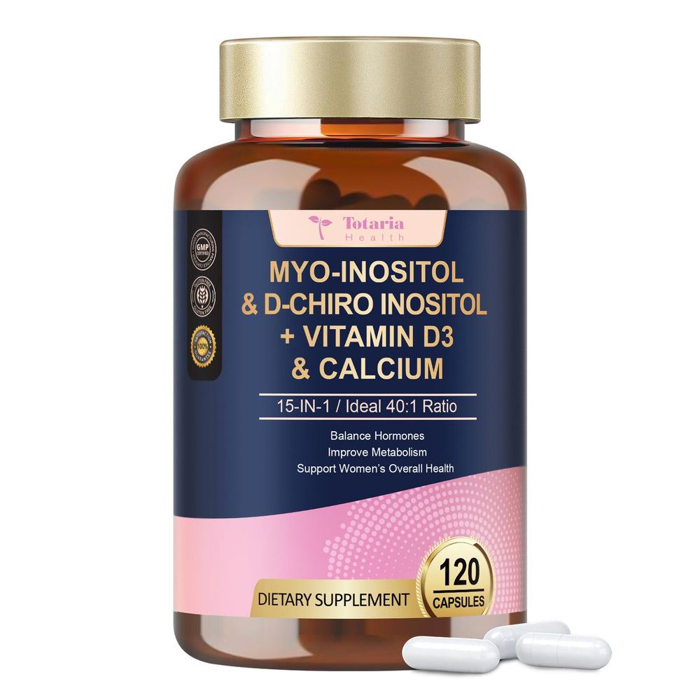 Totaria Myo-Inositol & D-Chiro Inositol 40:1 bottle front for balance and wellness