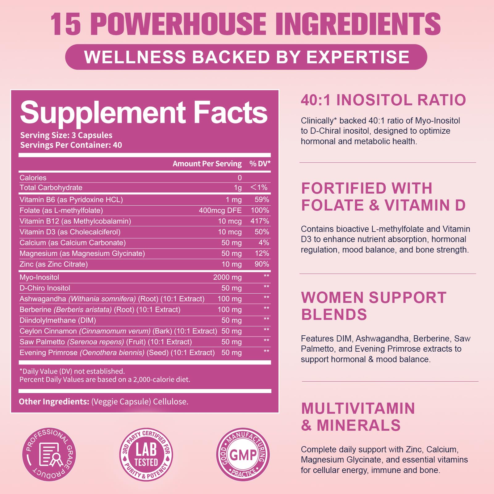 Totaria capsules in bottle showing easy three-capsule daily routine