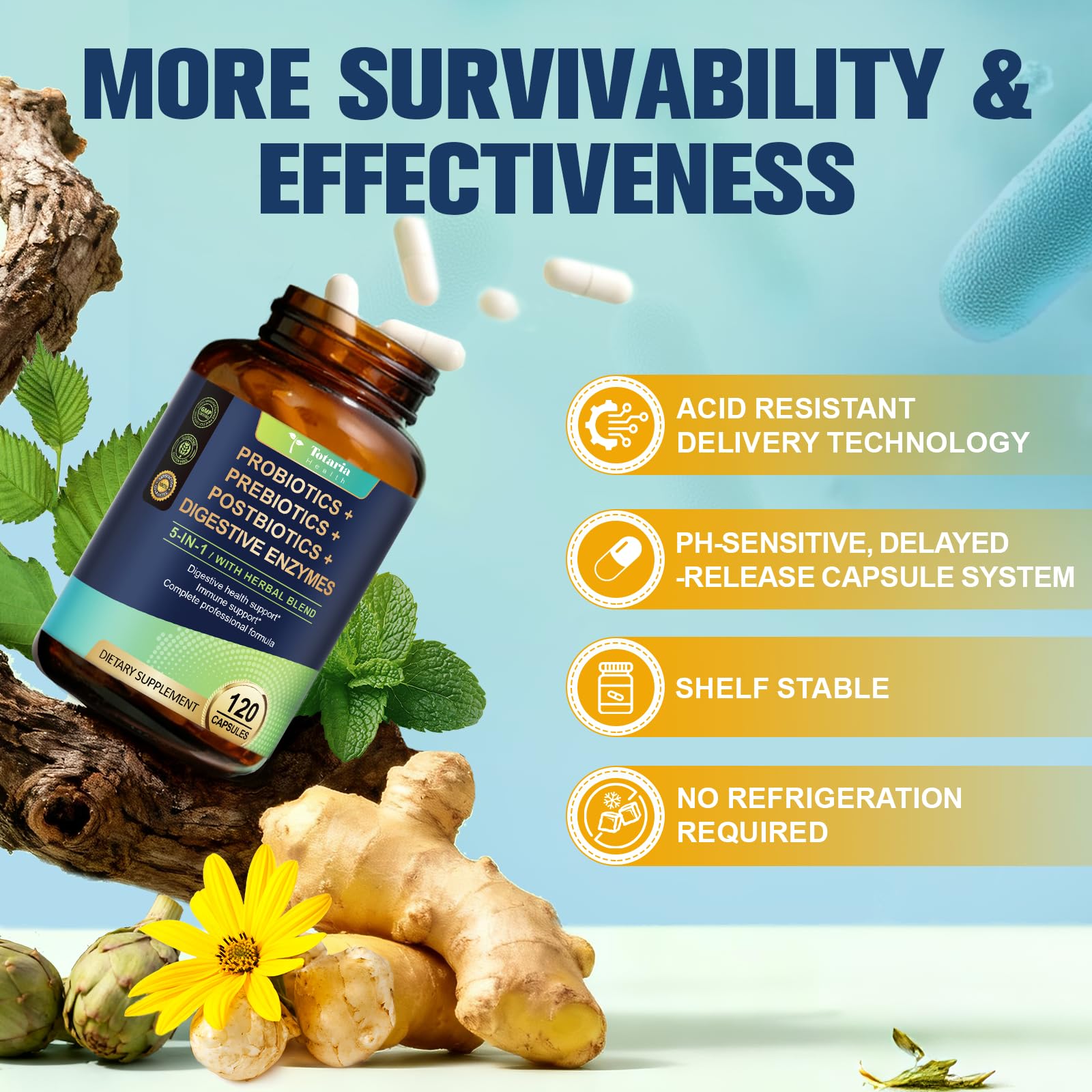 Totaria-slippery-elm-bark visual emphasizes soothing digestive lining.