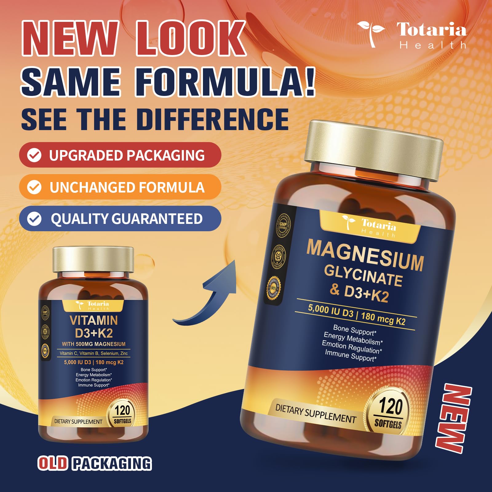 Totaria softgel capsules close-up for high absorption benefits.