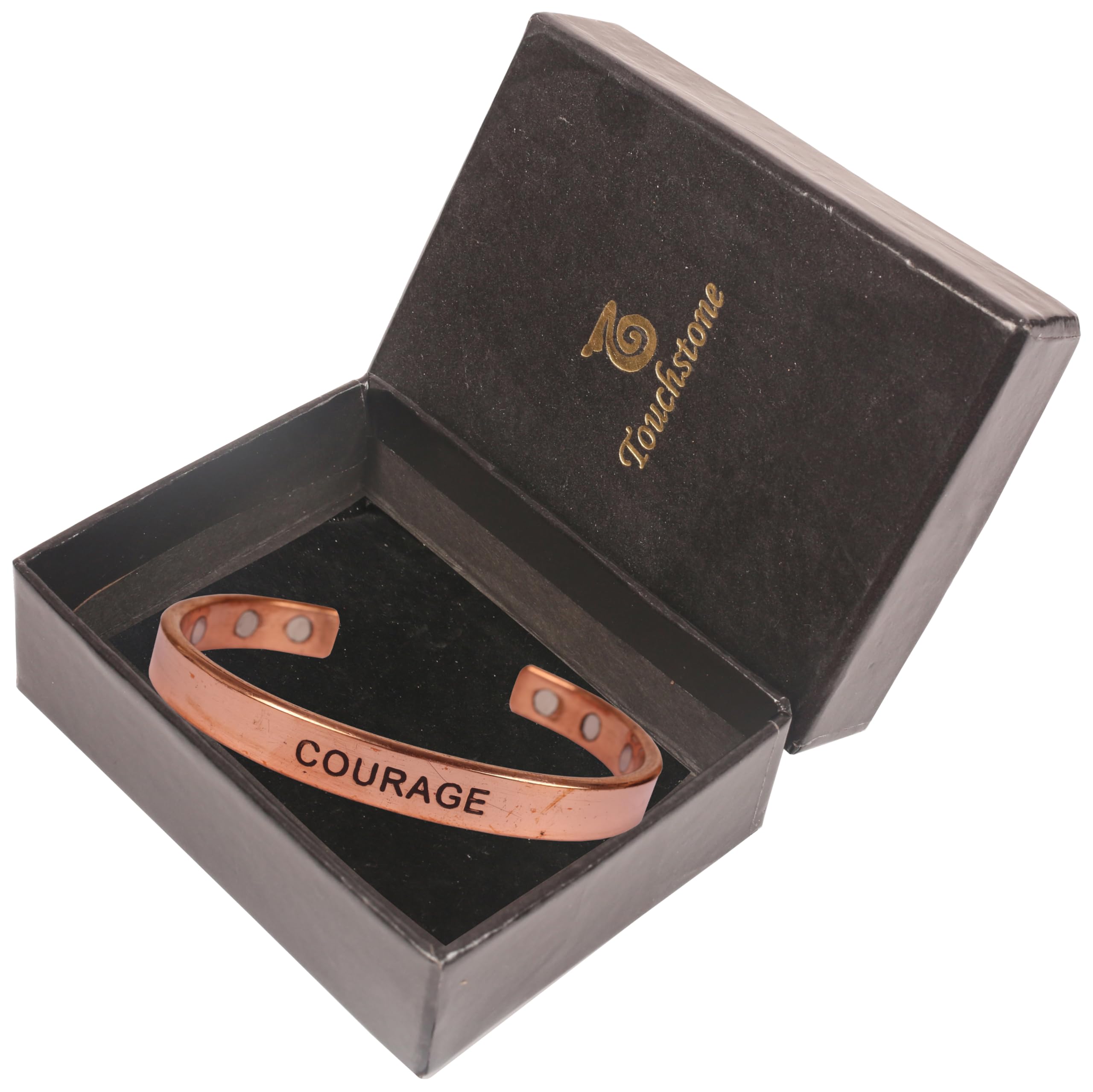 Touchstone copper bracelet detailed design highlights sturdy construction