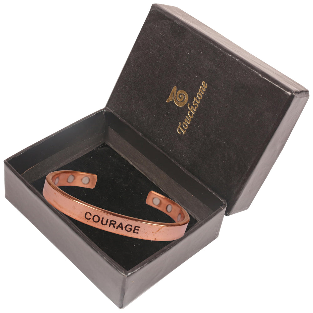 Touchstone copper bracelet detailed design highlights sturdy construction