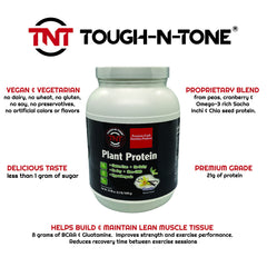 TOUGH-N-TONE vanilla protein powder scoop ready to mix