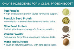 TOZZY Vegan Pea Protein Vanilla mixing glass demonstrates easy shake preparation.