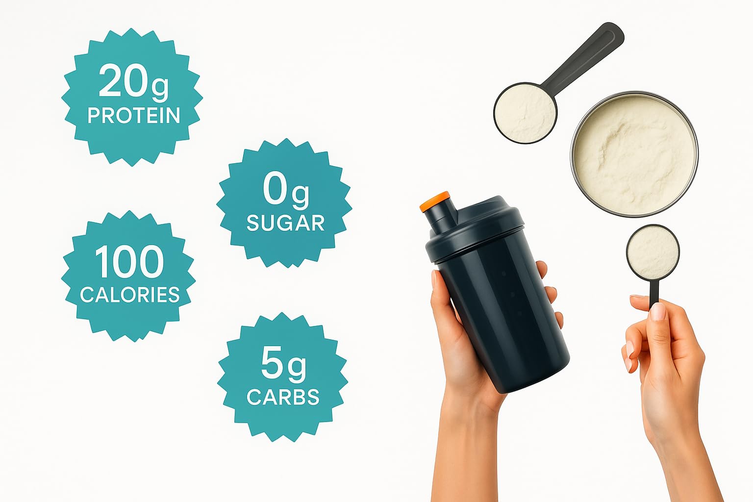 TOZZY Vegan Pea Protein Vanilla packet highlights a simple, five-ingredient formula.