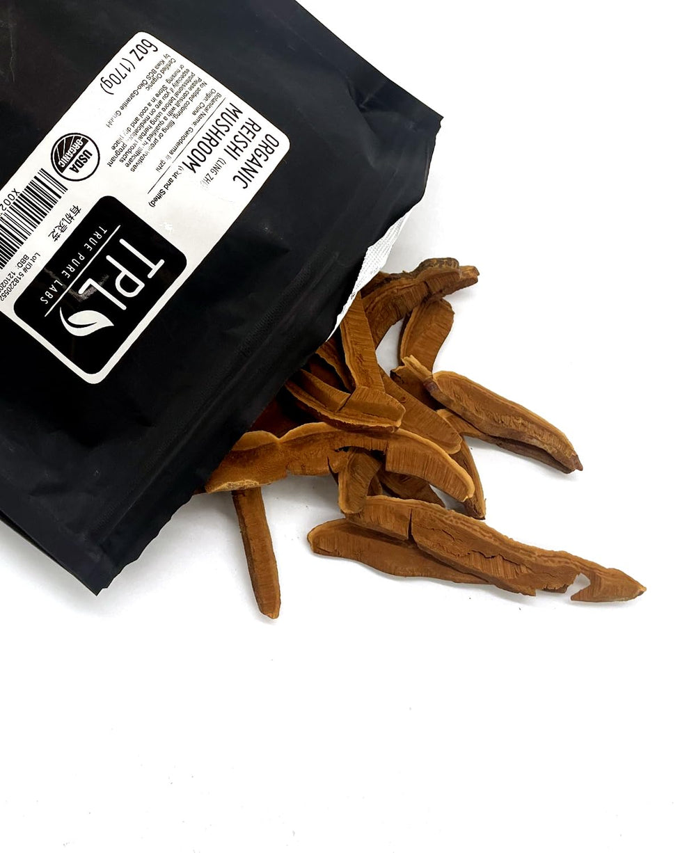TPL Lingzhi cut and sifted reishi slices ideal for precise tea measures.