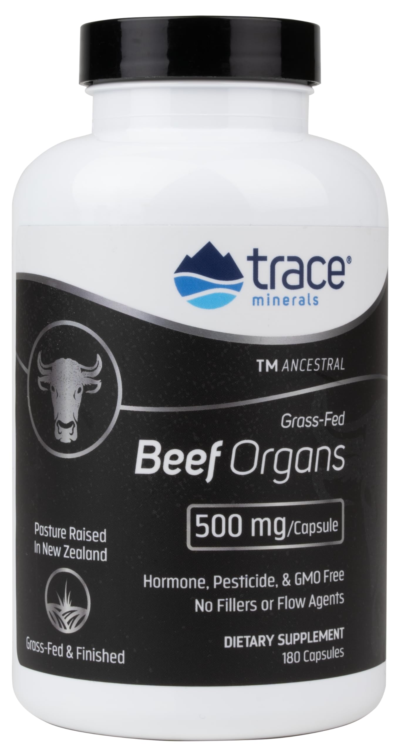 Trace Minerals Beef Organs kidney capsules provide mineral support daily.