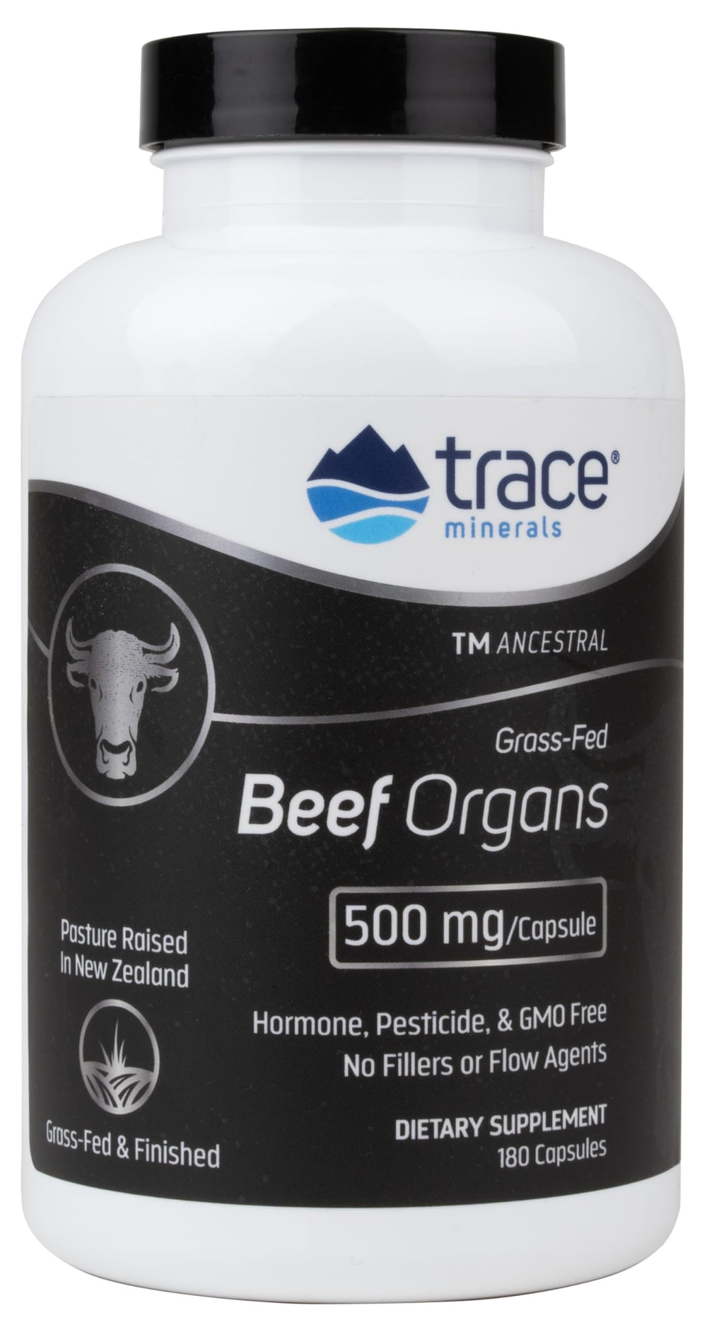 Trace Minerals Beef Organs kidney capsules provide mineral support daily.