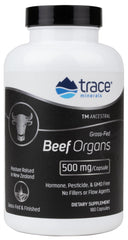 Trace Minerals Beef Organs kidney capsules provide mineral support daily.