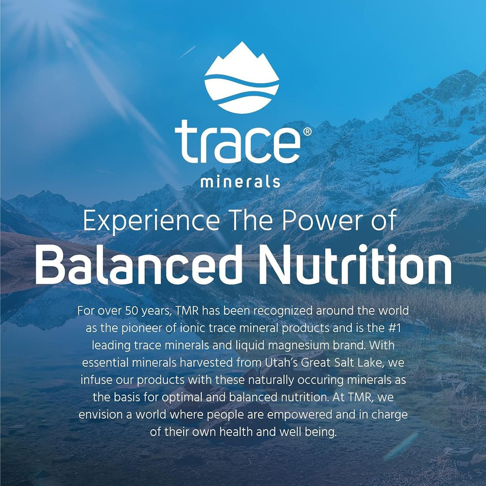 Label highlights 90 capsules and 30 servings for Trace Minerals.