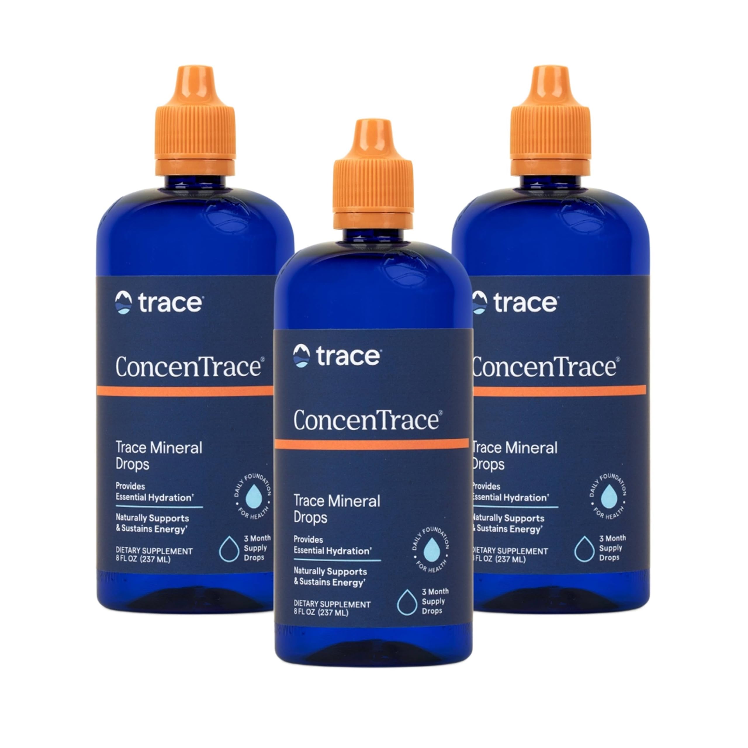 Trace Minerals ConcenTrace bottle label shows the full mineral spectrum for everyday use.
