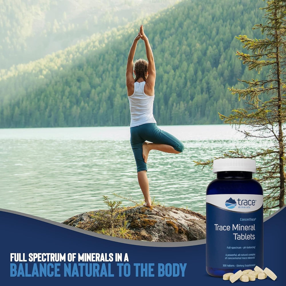 Trace Minerals ConcenTrace bottle on shelf in a clean wellness setting