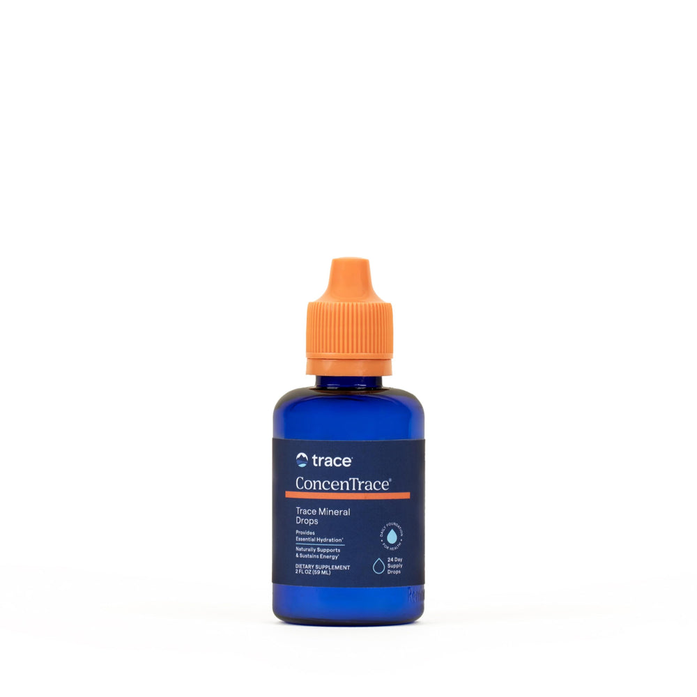 Trace Minerals ConcenTrace drops in a bottle ready to mix with water.