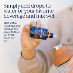 Morning routine with ConcenTrace drops in water.
