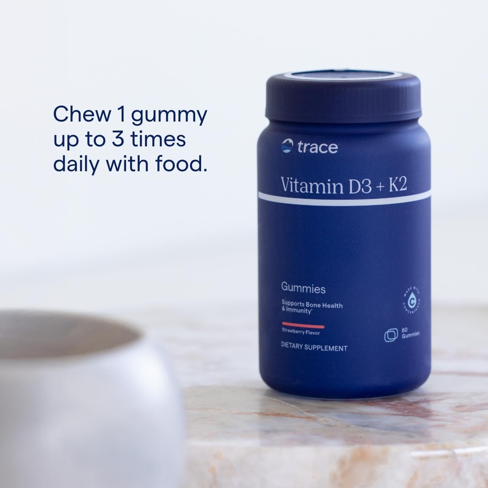 60 servings per pack graphic denotes extended use in daily routines