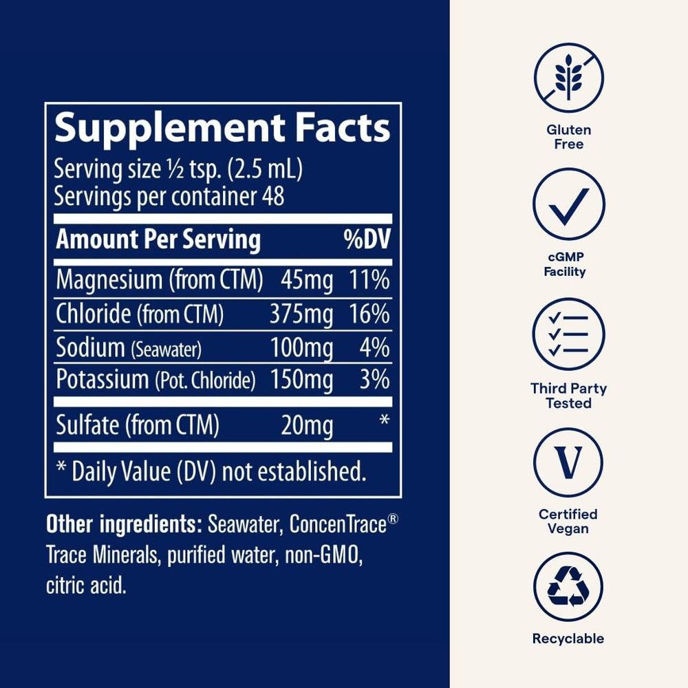 Trace Minerals Endure packaging and label emphasizing sustainable mineral sourcing