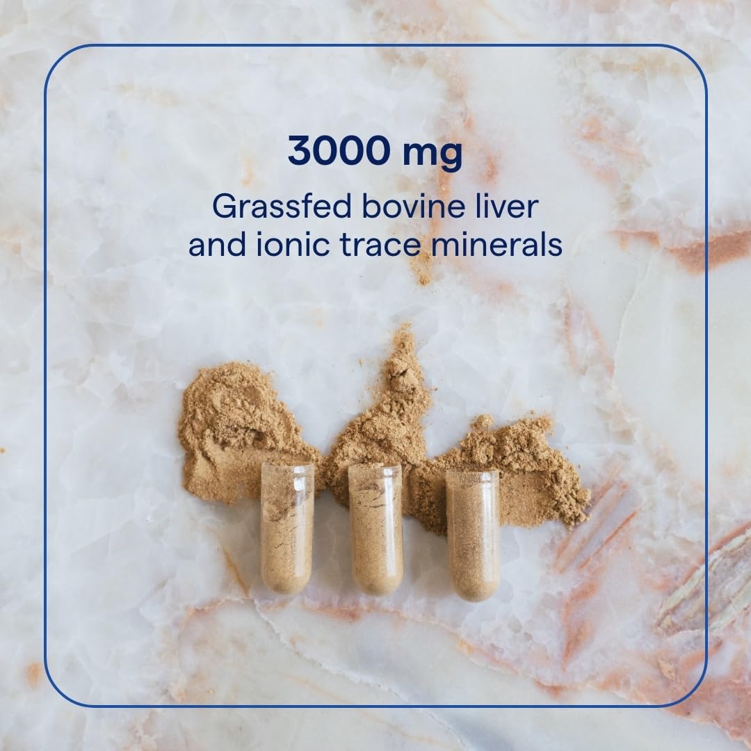 Trace Minerals grass-fed liver source highlighting natural nutrition.