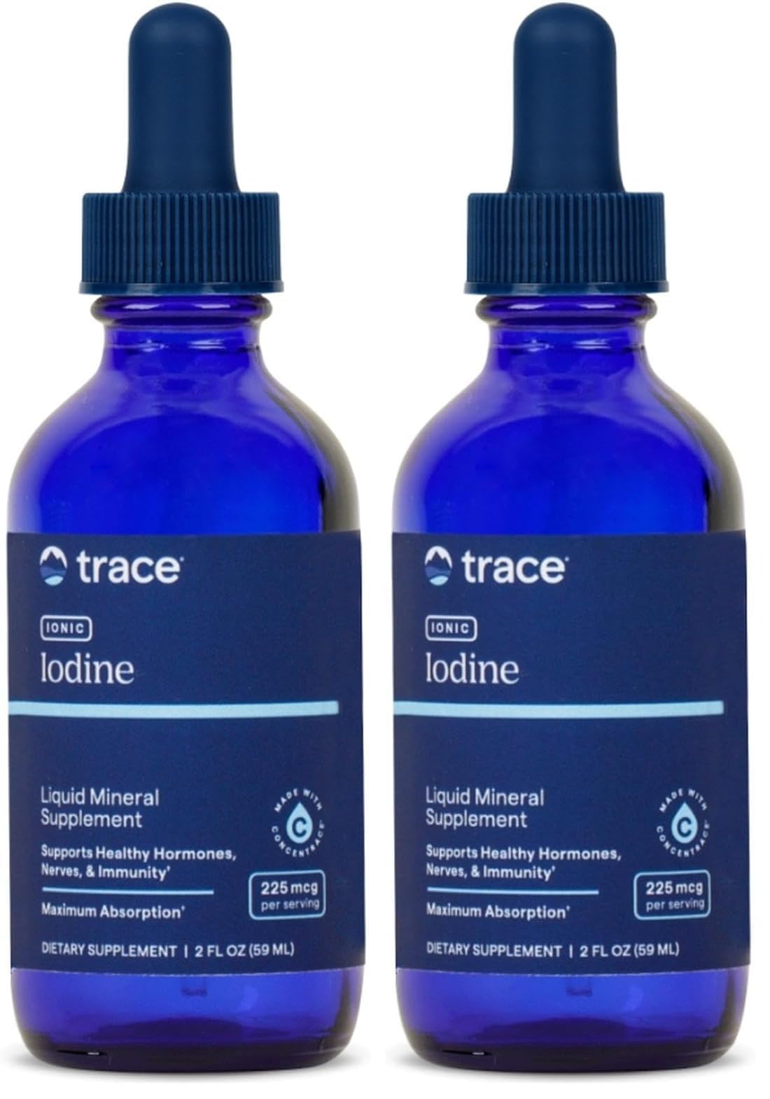 Trace Minerals IOKI01 liquid iodine bottle pour for daily use.
