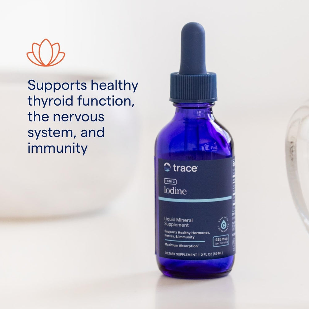 Trace Minerals IOKI01 serving drops illustrate precise daily dosing.