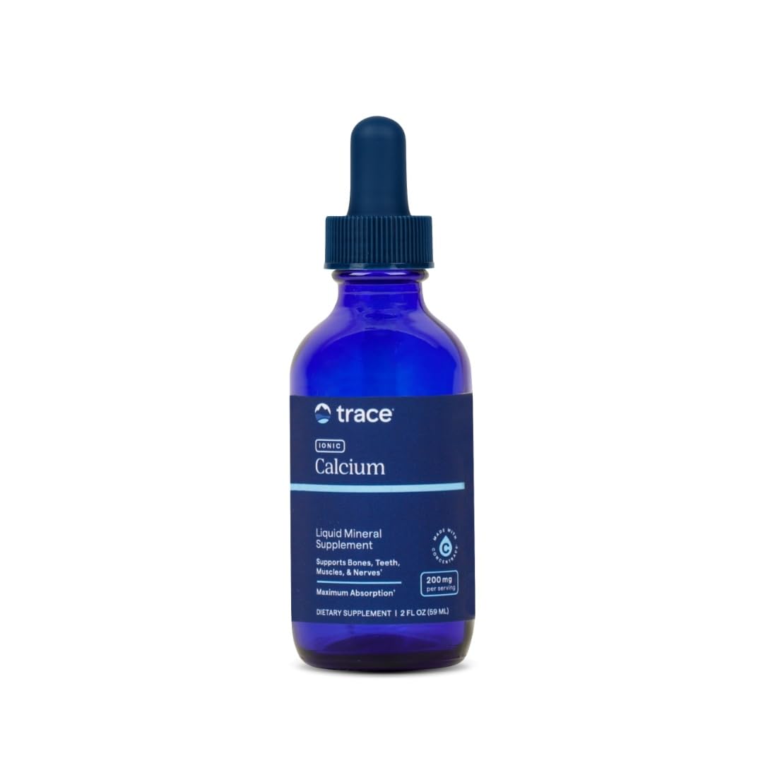 Trace Minerals Ionic Calcium bottle being poured to support bone health