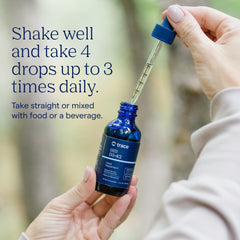 Glass of water with Trace Minerals D3+K2 for immune and heart support.