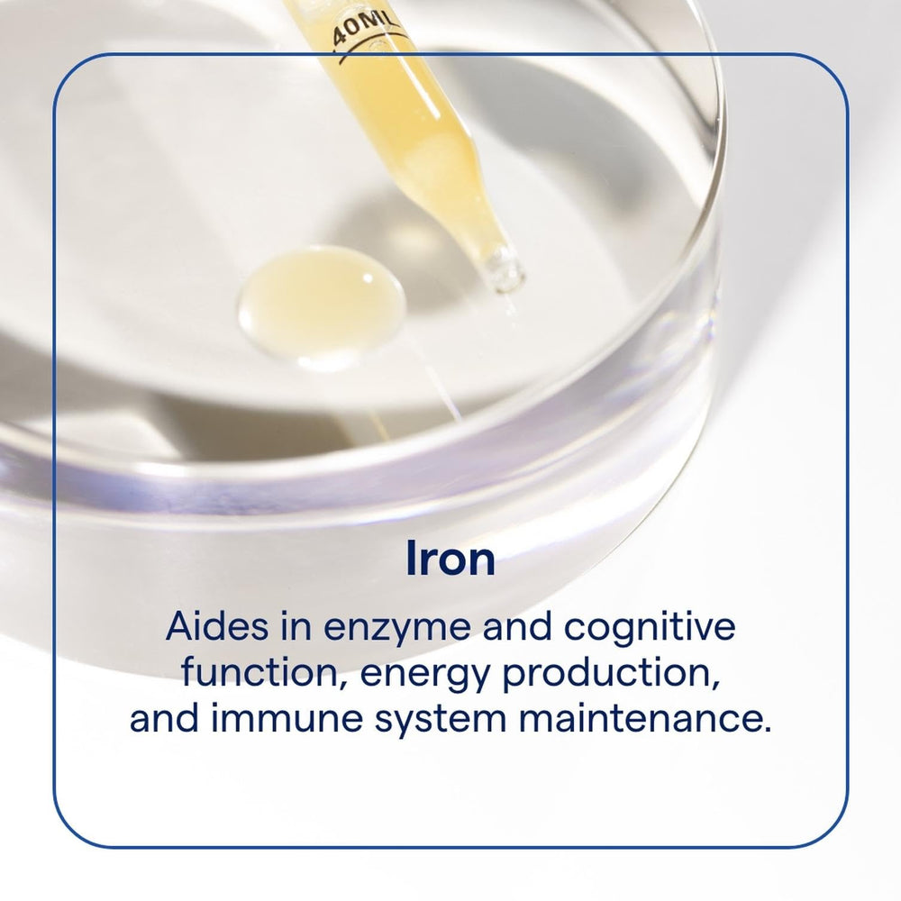 Trace Minerals Ionic Iron being poured into a glass for easy ingestion
