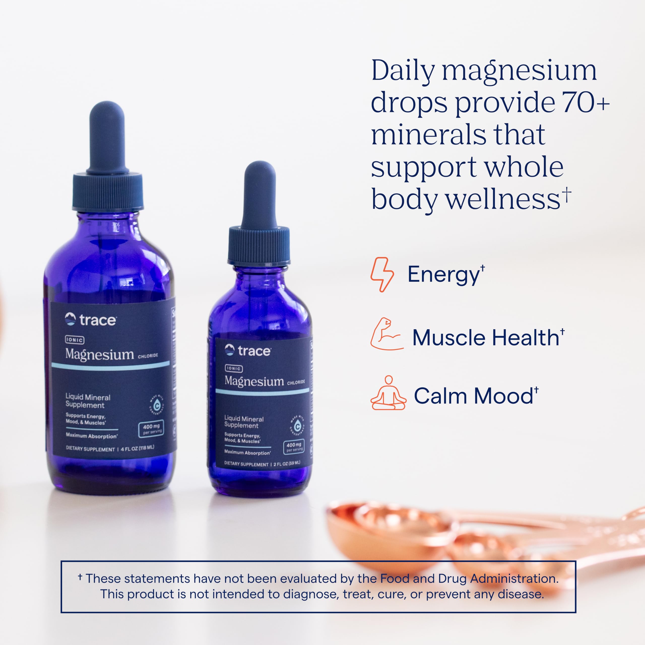 Trace Minerals Ionic Magnesium dropper dispense illustrating a precise 4 mL serving for immune and heart health