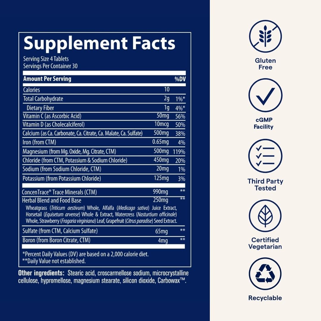 Label shows calcium to magnesium 1:1 ratio and mineral blend.