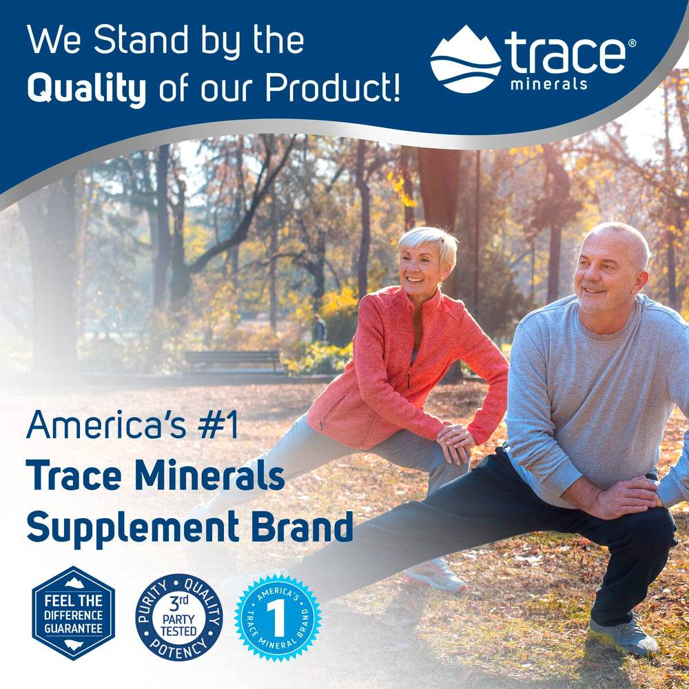 Trace Minerals bottle pouring into glass invites a consistent self-care routine