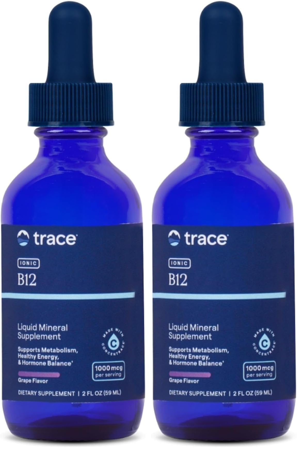 Trace Minerals liquid ionic B12 dropper for convenient daily supplementation.