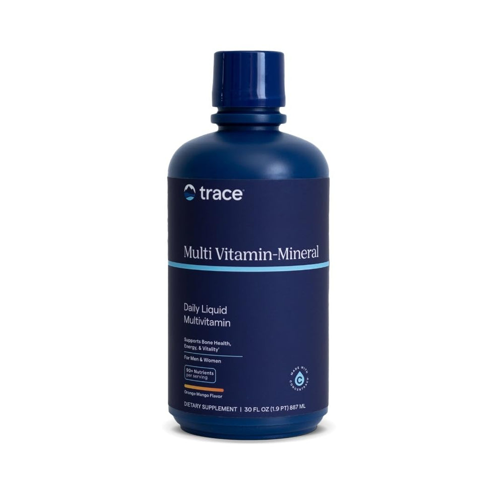 Trace Minerals Liquid Multi Vitamin-Mineral bottle with orange mango flavor for daily energy support
