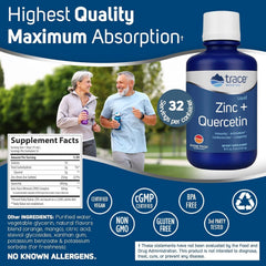 Trace Minerals Liquid Zinc Plus Quercetin measuring scoop for precise daily dosing.