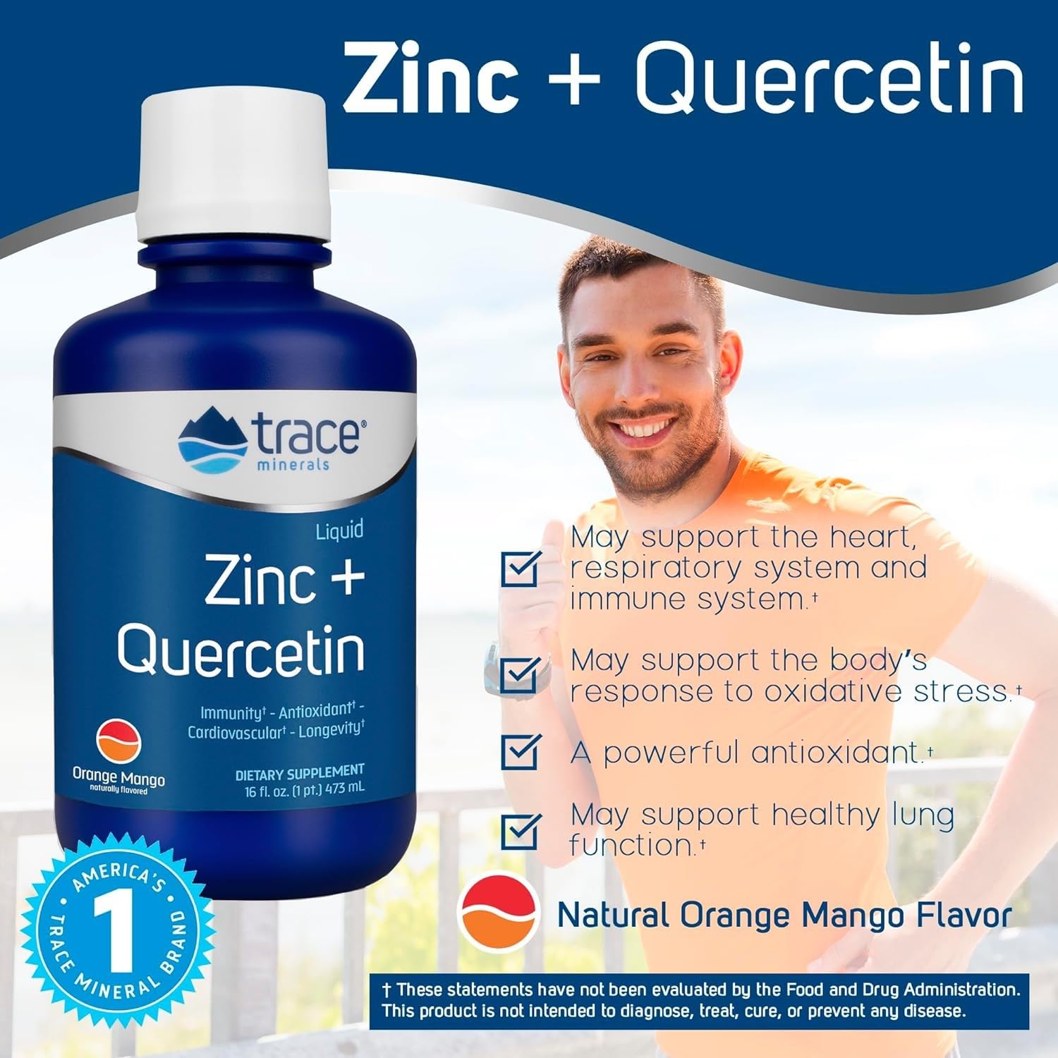 Trace Minerals Liquid Zinc Plus Quercetin pour into glass to mix with water.