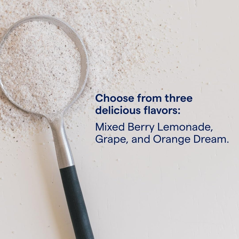 Pouring Trace Minerals powder into water demonstrates a quick nightly beverage option.