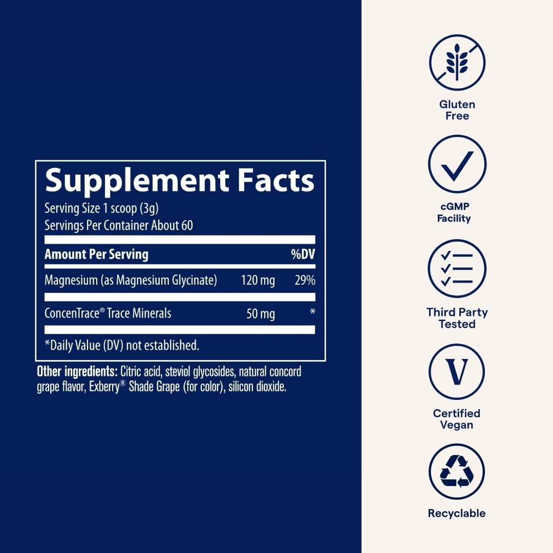 Trace Minerals magnesium glycinate powder USA-origin label signals responsible sourcing