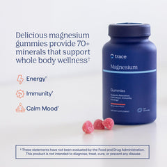 Trace Minerals Magnesium Gummies close-up showing soft chews and texture