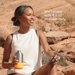 Trace Minerals NAC Powder scoop demonstrates convenient daily dosage in water.